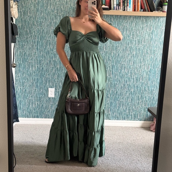 Anthropologie Sundrenched silky satin green - Picture 5 of 6
